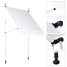 GOTOTOP - Tenda parasole retrattile per finestre, 350 x 120 cm, altezza regolabile 2-3 m, per esterni, per balcone e terrazza, colore: beige