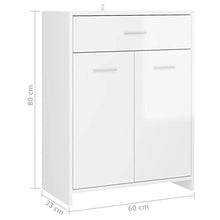 vidaXL Armadio da Bagno Bianco Lucido 60x33x80 cm in Truciolato
