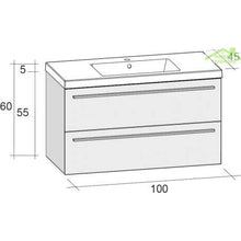 Insieme Mobile & lavabo Riho Bellizzi Set 11 in legno stratificato 100 x 45 x H 60 cm