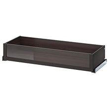 KOMPLEMENT cassetto con frontale in vetro 92,8x34,1x16 cm nero-marrone