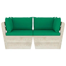 vidaXL Divano da Giardino a 2 Posti su Pallet con Cuscini Legno Abete