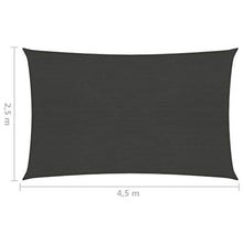 vidaXL Vela Parasole 160 g/m² Antracite 2,5x4,5 m in HDPE