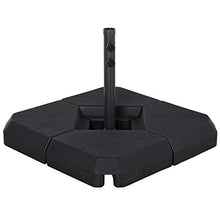 miozzi Base per Ombrellone da Giardino 80x80x50 cm in Plastica 60 Litri Nero