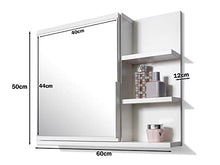 DOMTECH - armadietto da bagno con specchio, colore: bianco