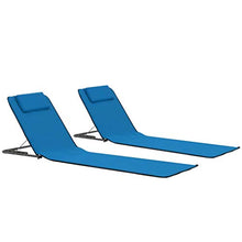 Tidyard Lettino da Spiaggia Pieghevole 2 pz in Tessuto Blu