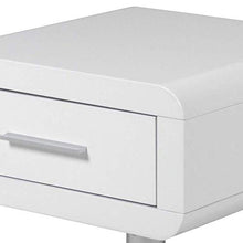 Amazon Brand - Movian Emme - Comodino, 40 x 40 x 45 cm (Lu x La x A), bianco lucido