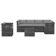 FAMIROSA Set Divani da Giardino su Pallet 7 pz con Cuscini Massello Pino-1912