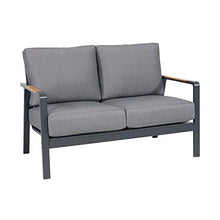 Gartentraum Divano da Esterno a 2 posti in Alluminio Grigio con Cuscino - Sofa Briun