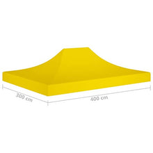 vidaXL Tetto per Tendone per Feste 4x3 m Giallo 270 g/m²
