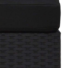 Divano-divano modulare in polyrattan nero