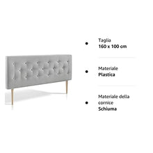 marcKonfort Testiera di Tessuto Oslo 160X60, Grigio
