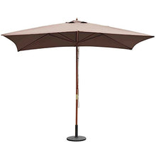 Outsunny - Ombrellone in Legno Ombrello Parasole da Esterno da Giardino 2x3m Marrone