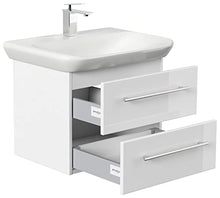 emotion Lavabo con mobiletto, Legno, Bianco Lucido, 65x45x41,6 cm, 2 unità