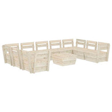 FAMIROSA Set Divani da Giardino su Pallet 10 pz in Legno Abete Impregnato-3728