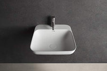 Rockstone - Lavabo sospeso, 40 x 40 cm, colore: Bianco opaco