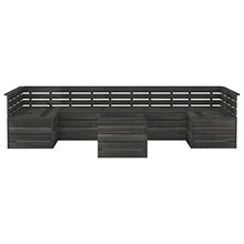 vidaXL Set Divani da Giardino su Pallet 7 pz Legno Pino Grigio Scuro