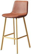 YS Sedia Stile Moderno Bancone Cucina Colazione Gambe in Metallo Sedile in Ecopelle Sgabello da Bar,65 cm,65 cm