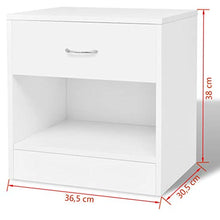 Cikonielf - Comodino con cassetto e portaoggetti, 2 pezzi, per camera da letto, soggiorno, corridoio, ufficio, 36,5 x 30,5 x 38 cm