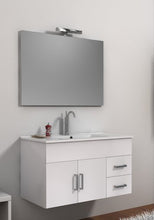 Mobile Arredo Bagno ISA cm 100 Bianco wengè o larice con lavabo in Ceramica sospeso Mobili