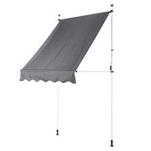 Cikonielf - Tenda da sole a scomparsa manuale, per l'uso in giardino in cortile, cortile, cortile, cortile, cortile, 2,0 x 1,2 m (grigio)