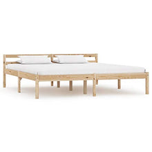 BIGTO - Struttura per letto in legno di pino massiccio, per camera da letto, colore: marrone, 160 x 200 cm