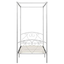SKM Letto a Baldacchino Bianco in Metallo 100x200 cm (20.9kg)