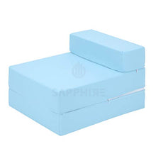 G&H Pieghevole Letto singolo Pieghevole Materasso con Copertura Rimovibile Divano Letto Sedia Letto Letto, blu cielo, Singolo
