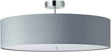Plafoniera da 60 cm, 3 x E27, massimo 60 W, metallo/tessuto, cromato/grigio chiaro