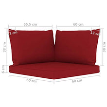 vidaXL Cuscini per Divano Pallet 3 pz Rosso Vino in Tessuto