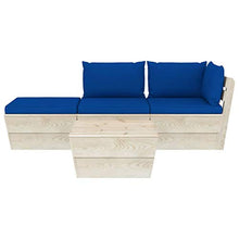 FAMIROSA Set Divani da Giardino su Pallet 4 pz con Cuscini Legno Abete-3442