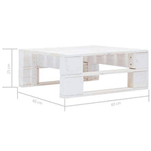 Tidyard Ottomana da Giardino con Pallet in Legno FSC Bianca