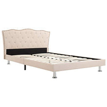 SKM Letto con Materasso Tessuto Beige 140x200 cm (42.34kg)