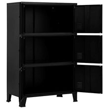 Festnight Armadio per Ufficio, Armadio Classificatore con 6 Ante Nero 75x40x120 cm Acciaio