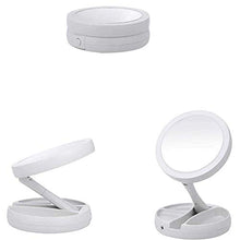 Lshbwsoif Specchio Trucco 10X Ingrandimento Illuminato Doppio Lato Specchio Trucco LED Bagno Viaggio Pieghevole Per Bagno Camera Da Letto