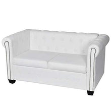vidaXL Divano Chesterfield Classico Ecopelle Bianco 2 posti per casa e uffici - Arredi Casa