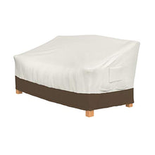 Keter Cassapanca Eden Bench Marrone con Seduta Beige 265 Lt in Resina Cm 140X60X84 H & Amazon Basics Telo di copertura sagomato per panca a 3 posti