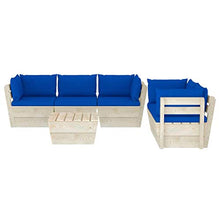 FAMIROSA Set Divani da Giardino su Pallet 6 pz con Cuscini Legno Abete-3526