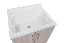 Trioplast Lavatoio Lavanderia Mobile in Legno Olmo Vasca Resistente agli acidi + ASSE lavapanni (60_x_50_cm)
