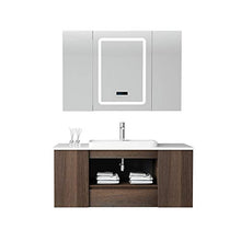 NgMik Arredo Bagno Smart Bathroom Cabinet Combinazione Semplice Bagno a Muro Vanity Specchio Contatore Mobile Bagno Bene (Color : Brown, Size : 53x120x55cm)