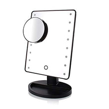 KEKOR - Specchio da trucco con luce regolabile, con luce LED, specchio illuminato, specchio cosmetico illuminato, nero