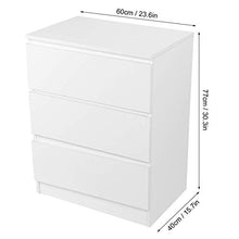 FGDSA Comodino Bianco 3 Cassetti Comodino Divano Comodino Comodino Armadio Mobili Camera da Letto Lucidi