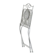 Set da giardino pieghevole tavolino e 2 sedie in ferro grigio Grigio
