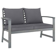 FAMIROSA Set Divani da Giardino 5 pz con Cuscini in Legno Acacia Grigio-7783