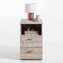 FMD Moebel 652 – 001 Colima 1 tavolo di notte con scomparto/2 cassetti legno marrone 35,0 x 40,0 x 61,5 cm
