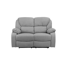 Totò Piccinni Set Divano 2 o 3 posti, Poltrona Relax Calipso Reclinabile, Imbottito con Braccioli e Poggiapiedi (Tessuto Grigio Chiaro, 2 Posti)
