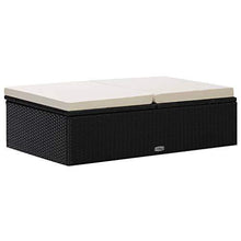 Set di 2 lounge da giardino con cuscini in polyrattan nero - Arredi Casa