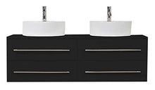 Mobile bagno Novum XL nero satinato con doppio lavabo