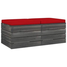 vidaXL Pouf da Giardino su Pallet 2 pz con Cuscini in Massello di Pino