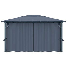 vidaXL Gazebo con tende, 400 × 300 cm, antracite, alluminio