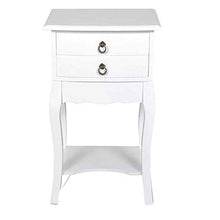 Comodino con 2 cassetti Bianco, Comodino, Comodino, Mobili Comodino da camera, Legno, Comodini Bianchi Camera da Letto Moderni, 40 x 30 x 68 cm